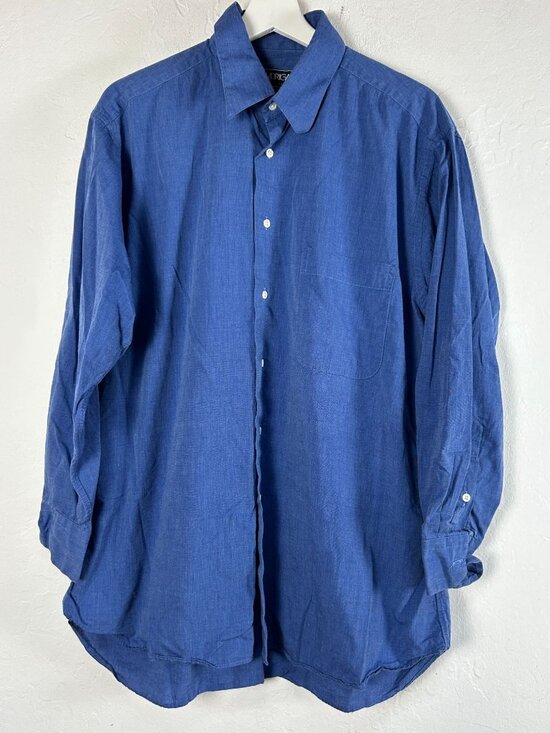 Madrigal Other - Madrigal Mens Blue Long-Sleeve Button-Up Dress Shirt 16 1/2 33 Cotton Casual